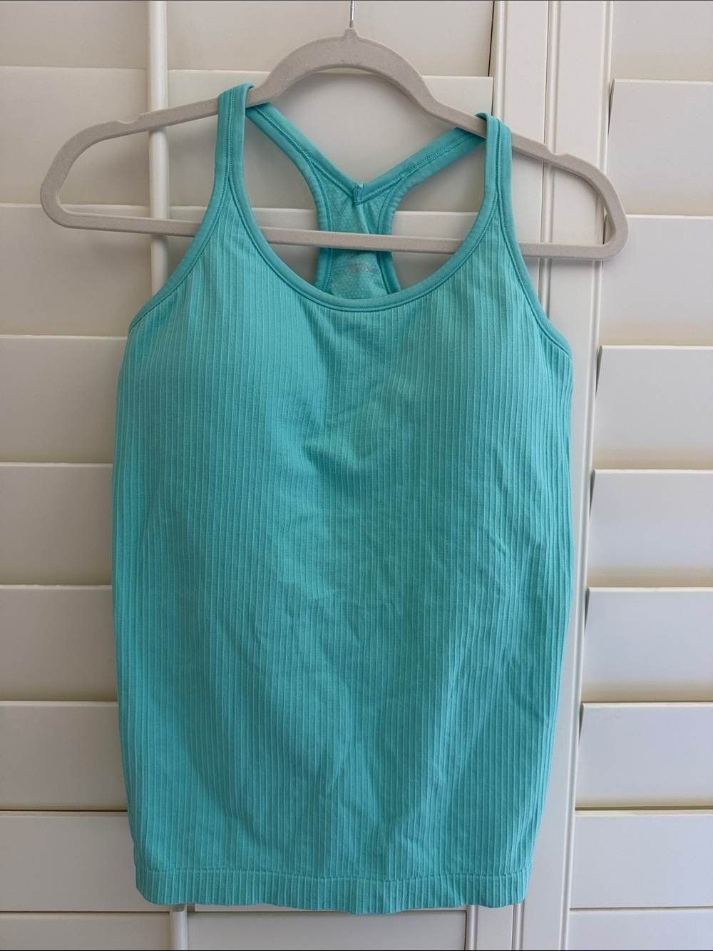 Ribbed Racerback Tank Top - Aqua